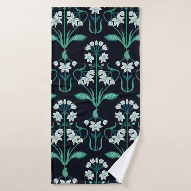 motif floral art nouveau abstrait (Serviette de bain)