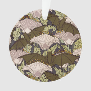Motif floral Art nouveau vintage avec chauve-souri