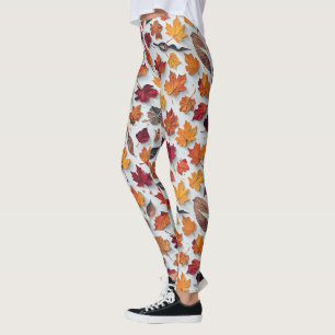 Motif floral avec feuilles tombés 4 - Leggings