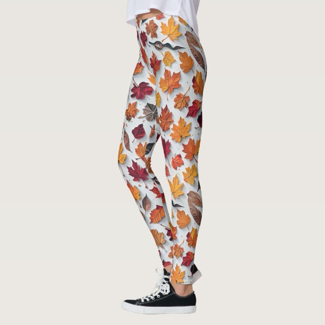 Motif floral avec feuilles tombés 4 - Leggings (Gauche)