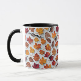 Motif floral avec feuilles tombés 4 - Mug de café