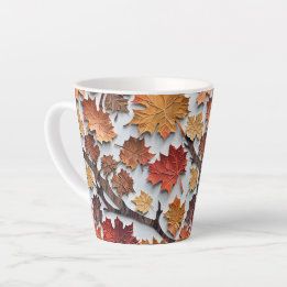 Motif floral avec feuilles tombés 5 - Mug latte