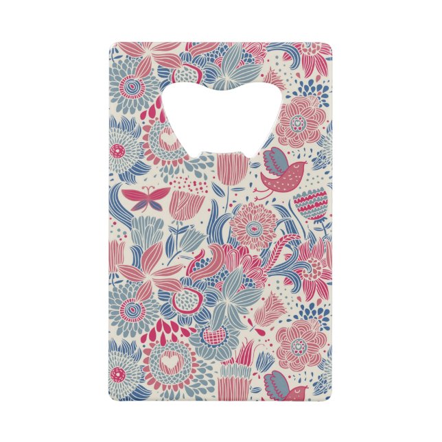 Motif floral avec l'oiseau et le papillon (Devant)