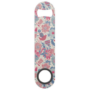 Motif floral avec l'oiseau et le papillon