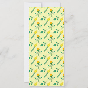 Motif floral avec rose jaune et fleurs de tulipe