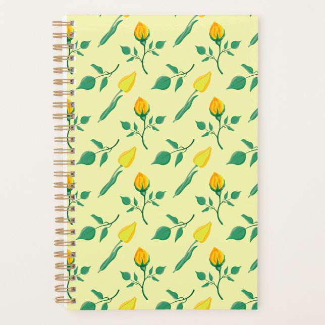 Motif floral avec rose jaune et fleurs de tulipe (Devant)
