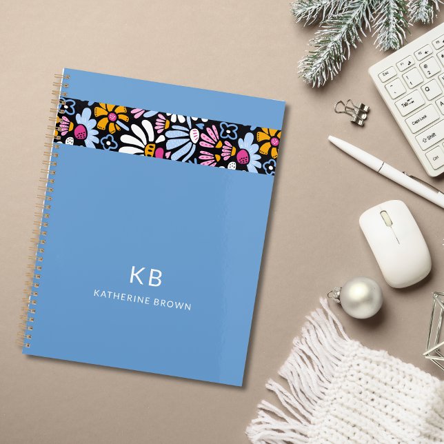 Motif floral bleu aquarelle 2026 (Créateur téléchargé)