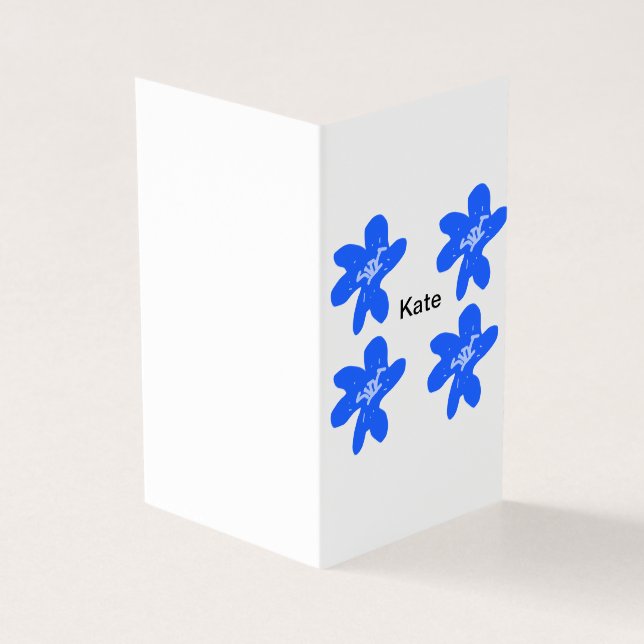 Motif floral bleu aquarelle ajouter nom texte (Outside)