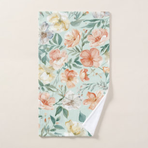 Motif floral bleu aquarelle de prairie de fleurs s