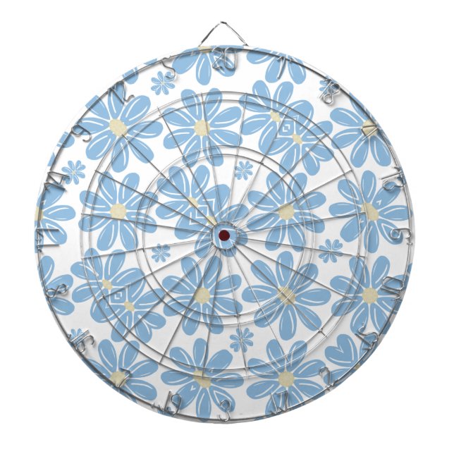 Motif floral bleu - Cible de fléchettes (Devant)