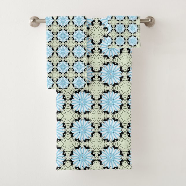 Motif floral bleu et crème décoratif  (En situation)