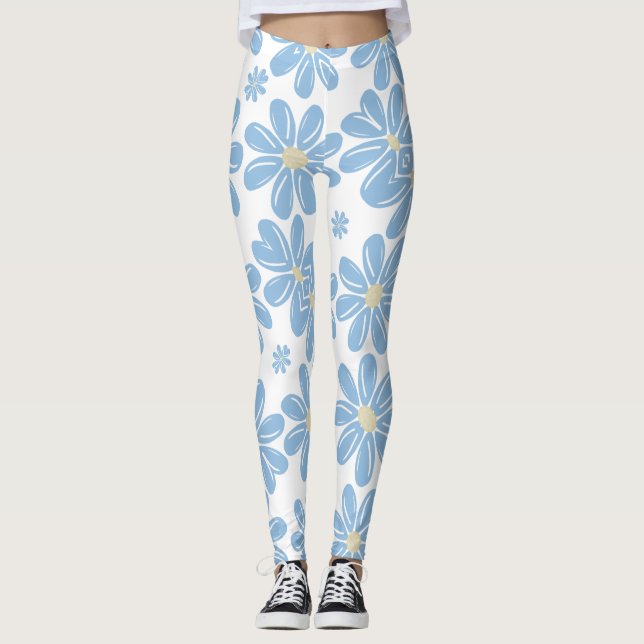 Motif floral bleu - Leggings (Devant)