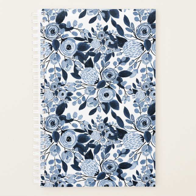 Motif floral bleu marine Pastel (Devant)