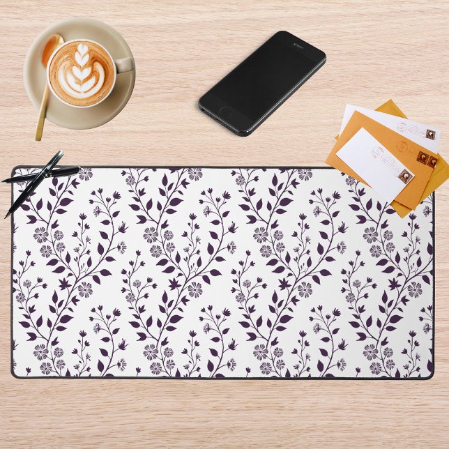 Motif floral bohème moderne prune blanc (Créateur téléchargé)