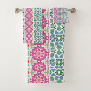 Motif floral bohème Mosaïque aquarelle