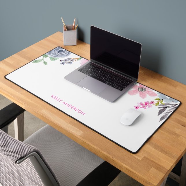 Motif Floral Botanique Monogrammé Élégant (Bureau 2)