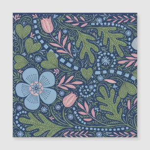 Motif floral botanique vintage d'art folklorique é