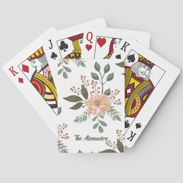 Motif floral - Cartes à jouer personnalisées (dos)