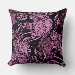 Motif floral coloré oreiller jeté rustique rétro