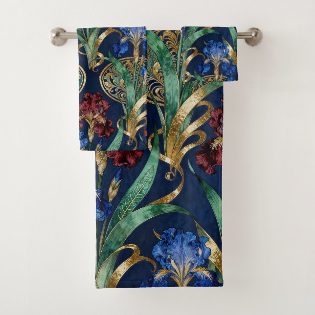 Motif floral complexe avec iris (En situation)