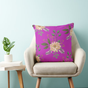 Motif floral - Coussin de jet