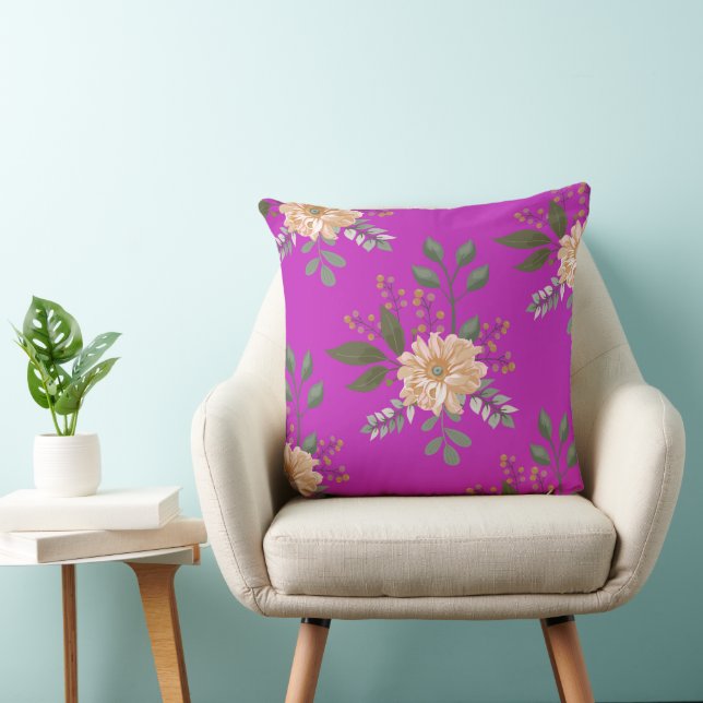 Motif floral - Coussin de jet (Chaise)