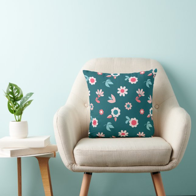 Motif floral Coussin Turquoise (Chaise)