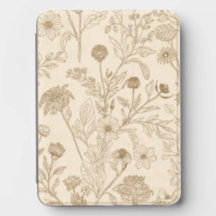 Motif floral de dessin au trait botanique sépia an