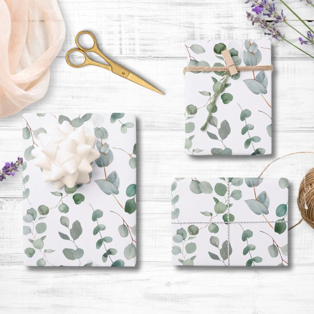 Motif floral de feuilles de verdure d'eucalyptus (In situ)