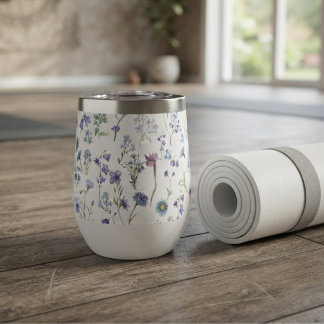 Motif floral de fleur sauvage aquarelle bleu viole