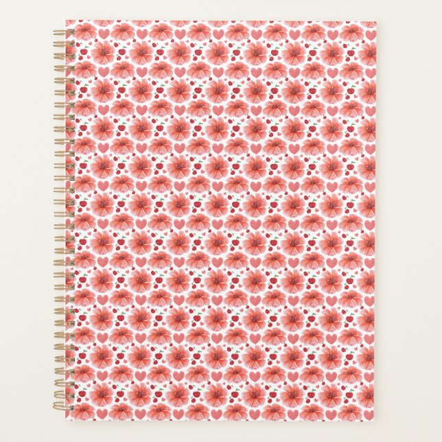 Motif floral de fleurs de cerisier avec des cœurs (Devant)