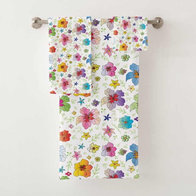 Motif floral de fleurs élégant coloré (En situation)