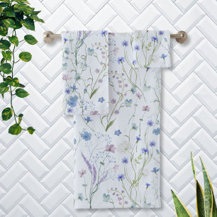 Motif floral de fleurs sauvages jolies bleu violet