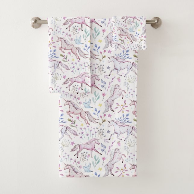 Motif floral de licorne d'aquarelle (En situation)