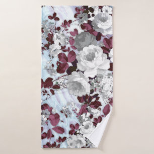 Motif floral de marbre en pastel blanc de Boho