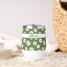 Motif floral de marguerite boho vert