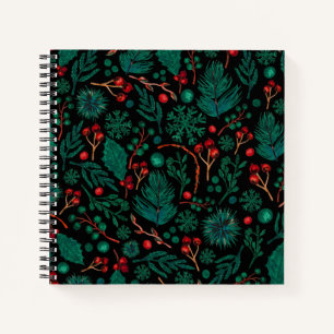 Motif floral de Noël aquarelle   CARNET