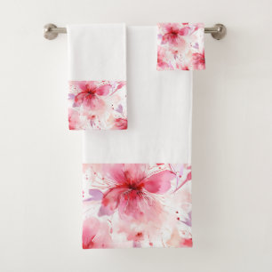 Motif floral de printemps Fleurs roses rouges à l'