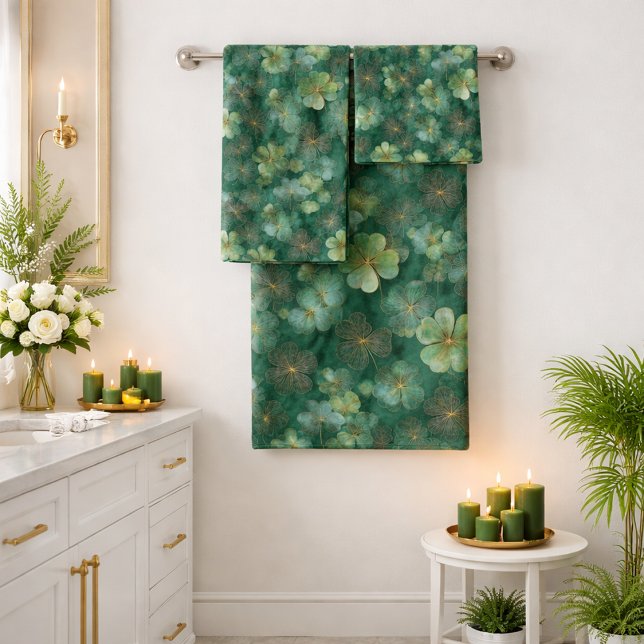 Motif floral de trèfle vert émeraude  (Créateur téléchargé)