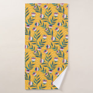 Motif floral élégant avec des points et des feuill