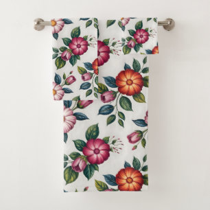 Motif floral élégant avec roses et marguerites