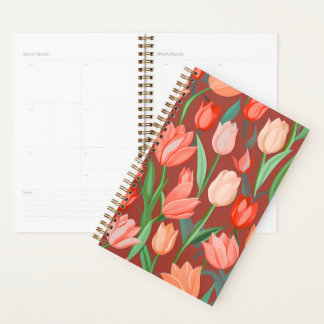 Motif floral élégant de tulipe – Printemps rouge e