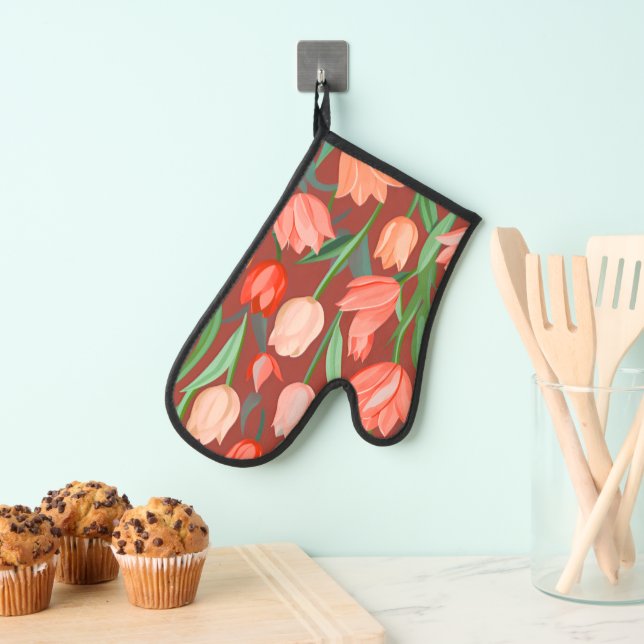 Motif floral élégant de tulipe – Printemps rouge e (In situ (suspendu))