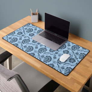 Motif floral élégant sur fond bleu clair