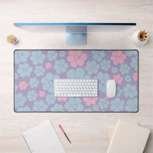 Motif floral en bleu, lilas et rose