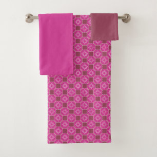 Motif floral étoilé arabesque rose sans couture