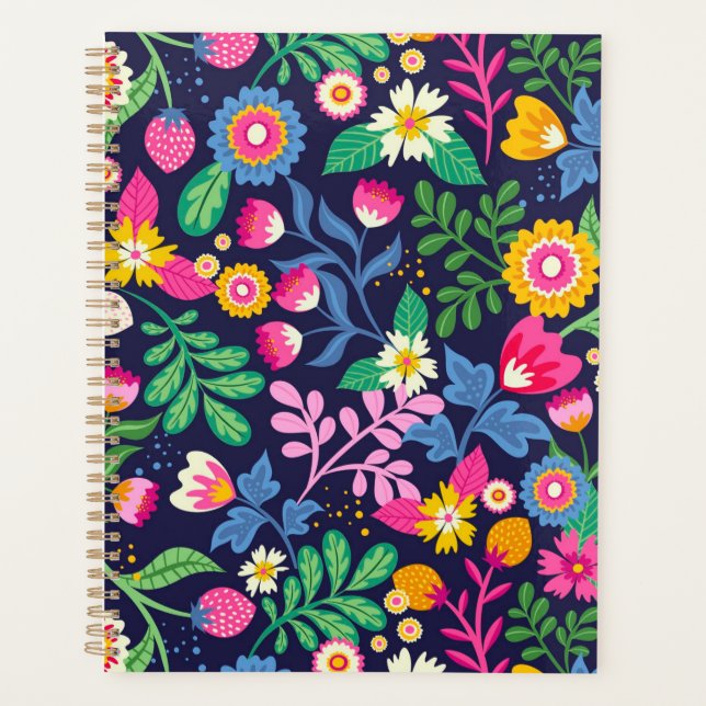 Motif floral exotique peint à la main (Devant)