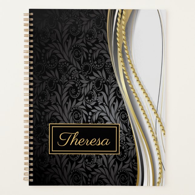 Motif floral feuillu monogramme (Devant)