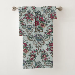 Motif floral Fleurs rouges vertes jaunes bleues