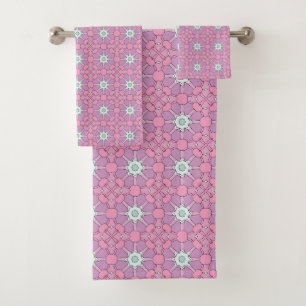 Motif floral géométrique rose